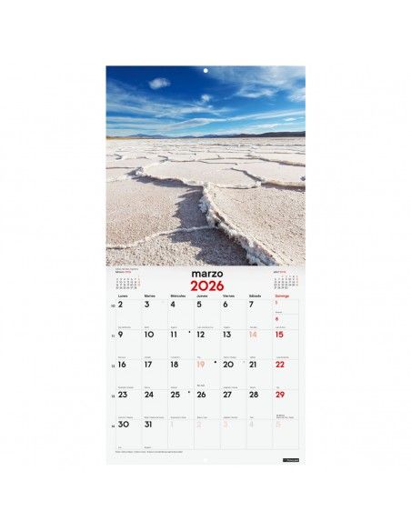 Calendario Finocam pared 2026 con espacio para anotaciones