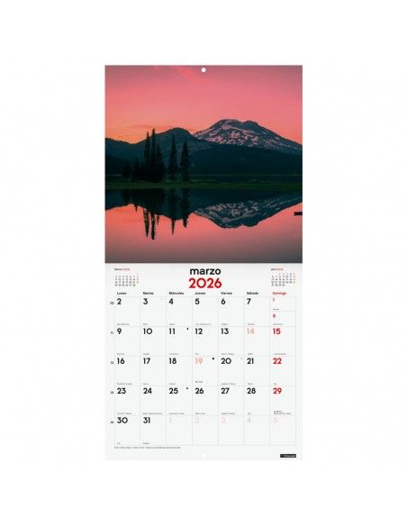 Calendario Finocam 2026 pared 30x30 paisajes naturales