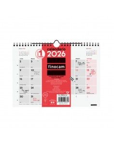 Calendario pared escribir M neutro 2026 Finocam con espiral
