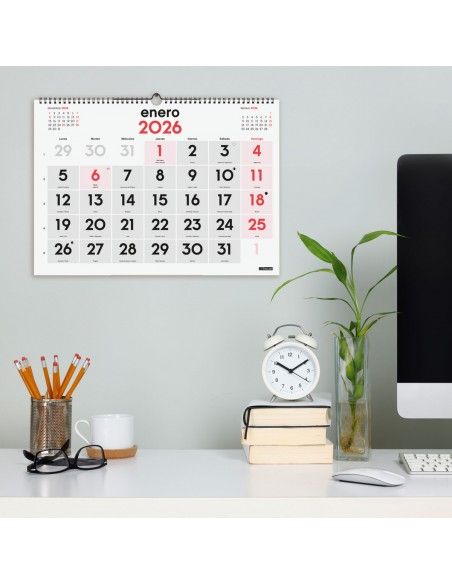 Finocam calendario 2026 pared con números grandes claros