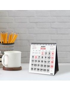 Calendario sobremesa números grandes XS 2026 Finocam compacto 2