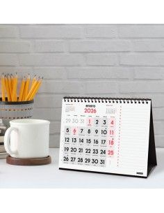 Calendario sobremesa números grandes + notas 2026 Finocam 2