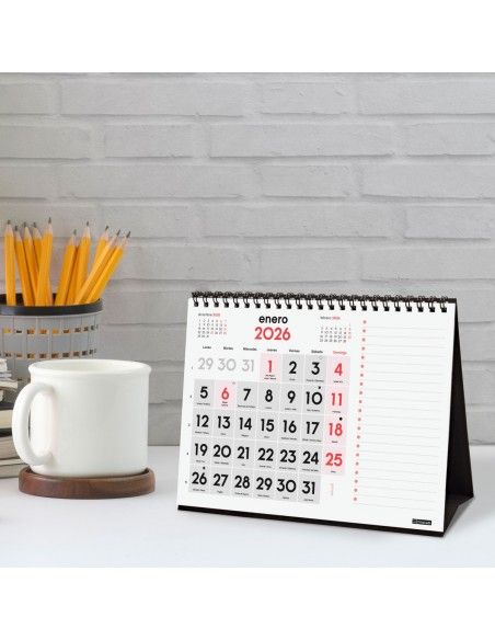 Finocam calendario 2026 sobremesa con espacio para escribir