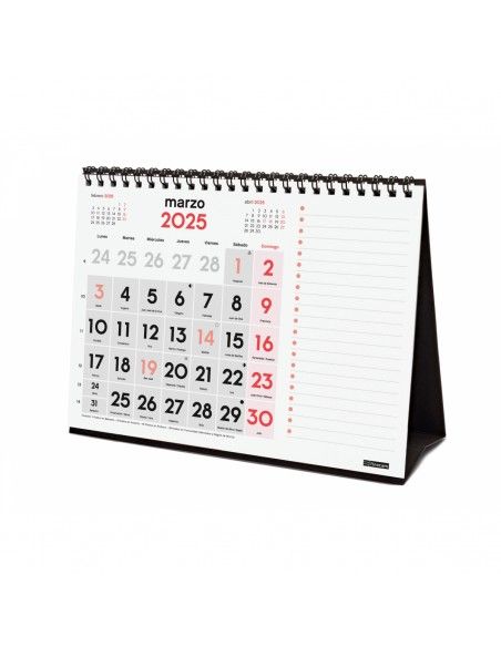 Calendario Finocam 2026 | Sobremesa números grandes y notas