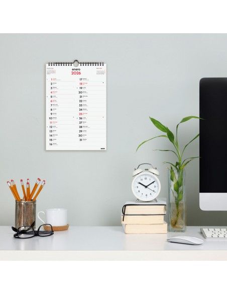 Finocam calendario 2026 pared doble columna