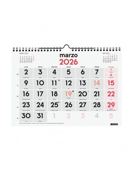 Calendario Finocam 2026 pared tamaño M