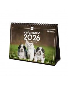 Calendario sobremesa 2025 perros y gatos Finocam