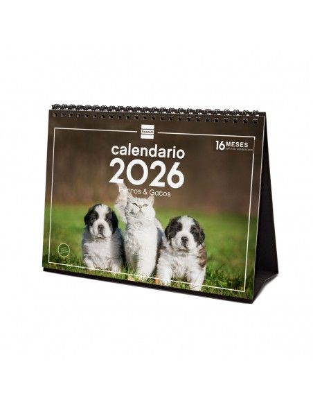 Calendario sobremesa 2025 perros y gatos Finocam