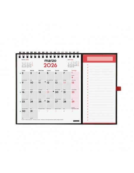 Calendario Finocam XS 2026 con espacio para notas