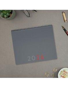 Planificador 2026 color gris Finocam sobremesa 2