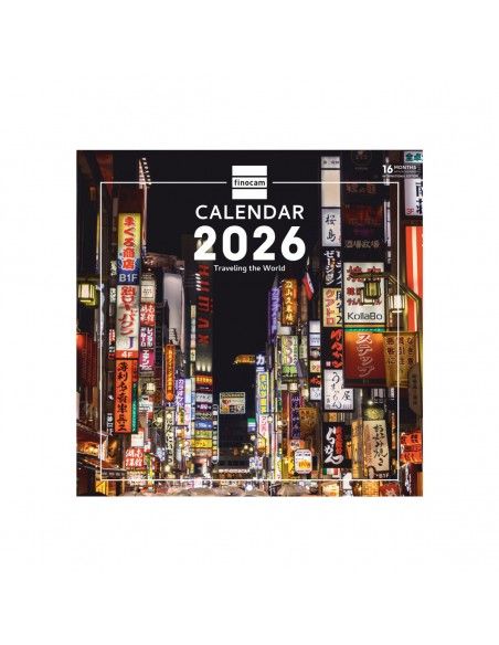 Calendario de pared 2026 Traveling International Finocam 30x30