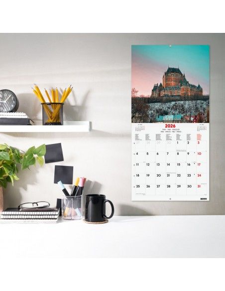 Finocam calendario de pared con imágenes de viajes 2026