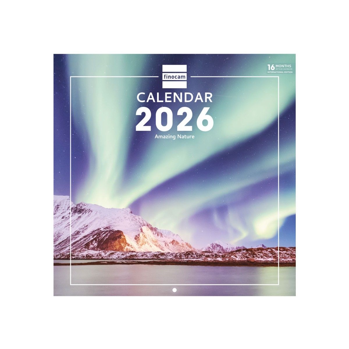 Calendario de pared 30x30 2026 Nature Intl Finocam con imágenes natura