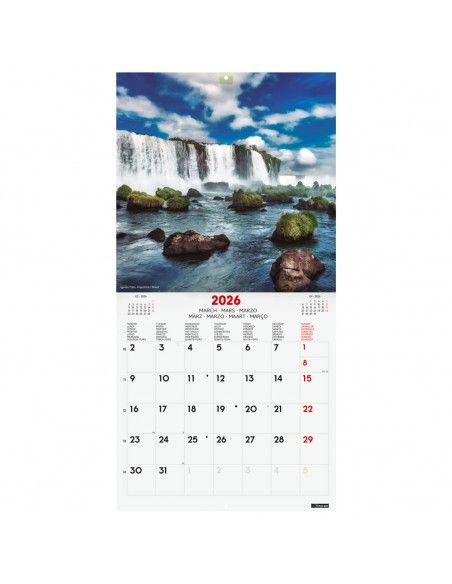 Calendario Finocam Nature Intl 2026 para colgar en pared