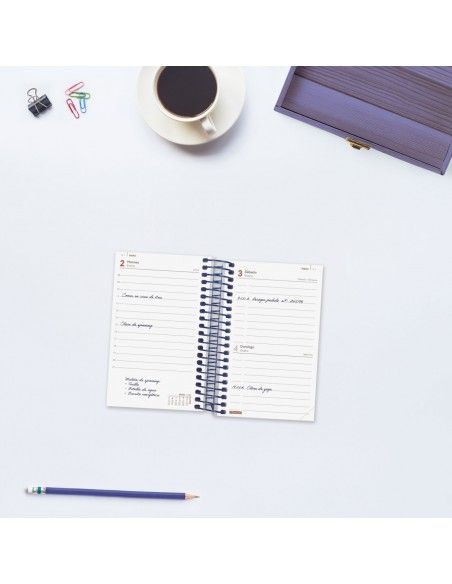 Agenda profesional Finocam azul 2026 moderna y resistente