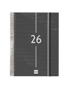 Agenda Espiral Year Color Negro 2026 Finocam formato A4