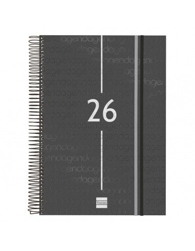 Agenda Espiral Year Color Negro 2026 Finocam formato A4