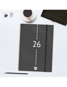 Agenda Espiral Year Color Negro 2026 Finocam profesional 2
