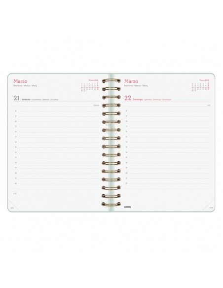 Agenda Finocam Alma Menta 2026 con tapa dura soft touch