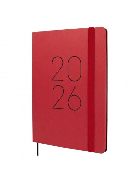 Agenda Lisa FA5 SVV 2026 Rojo Finocam con tapa blanda y tacto suave