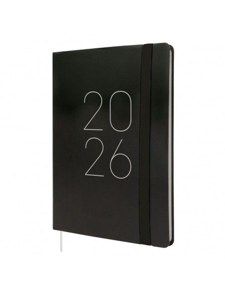 Agenda Lisa FA5 SVV 2026 Negro Finocam con tapa blanda de tacto suave