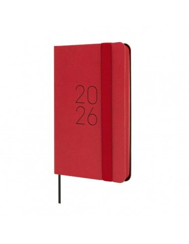 Agenda Lisa F2 SVH 2026 Rojo Finocam con tapa blanda y tacto suave