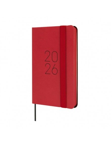 Agenda Lisa F2 SVH 2026 Rojo Finocam con tapa blanda y tacto suave