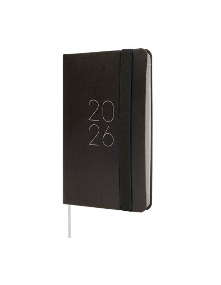 Agenda Lisa F2 SVH 2026 Negro Finocam con tapa blanda y tacto suave
