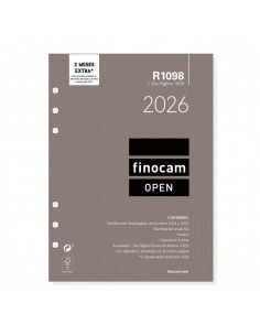 Recambio Anualidad 2026 Finocam R1098 Agenda Anillas Open 1000 día por página