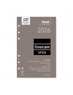 Recambio Anualidad 2026 Finocam R598 Agenda Open 500 1 Día Página