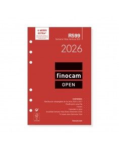 Recambio Anualidad 2026 Finocam R599 Agenda Open 500 Semana Vista