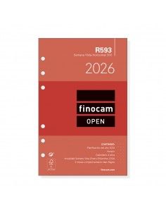 Recambio Finocam R593 2026 Agenda Open 500 Semana Vista Apaisado