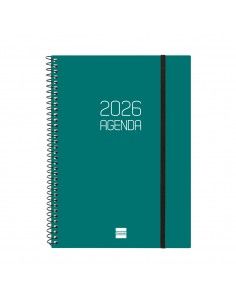 Agenda Espiral Opaque E10 2026 Verde Finocam portada