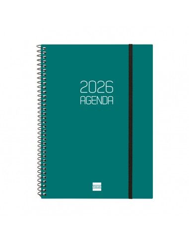 Agenda Espiral Opaque E10 2026 Verde Finocam portada