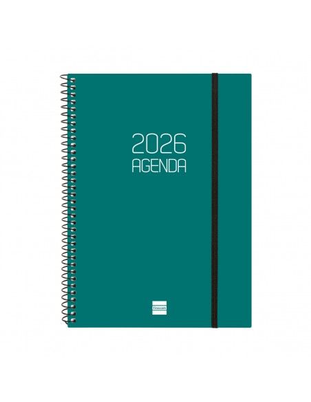 Agenda Espiral Opaque E10 2026 Verde Finocam portada