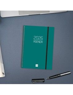 Agenda Espiral Opaque E10 2026 Verde Finocam portada 2