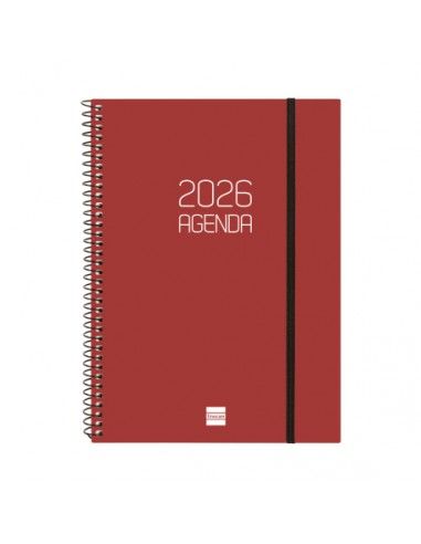 Agenda Espiral Opaque E10 2026 Color Burdeos Finocam portada