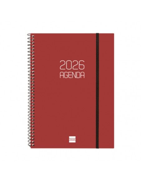 Agenda Espiral Opaque E10 2026 Color Burdeos Finocam portada