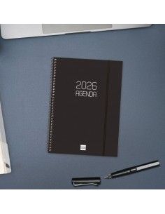Agenda Espiral Opaque Color Negro 2026 Finocam portada 2