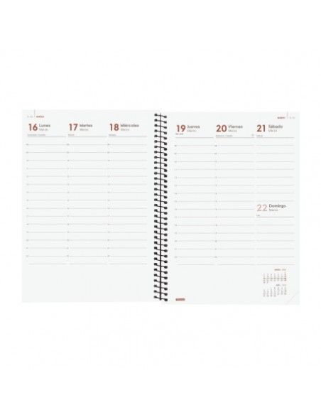 Agenda Espiral Opaque Negra 2026 Finocam