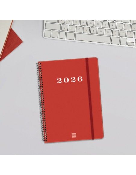 Interior semanal Agenda My Color Roja 2026 Finocam
