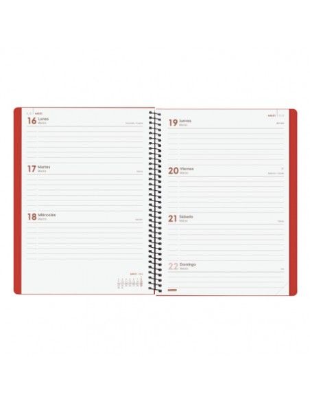 Agenda Espiral My Color Rojo 2026 Finocam