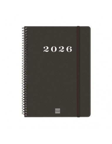 Agenda Espiral My Color Negro 2026 Finocam portada