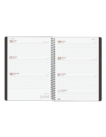 Agenda Espiral My Color Negro 2026 Finocam