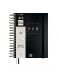 Agenda Tempus 1/4 1DP 2026 Negro Finocam vista frontal 2