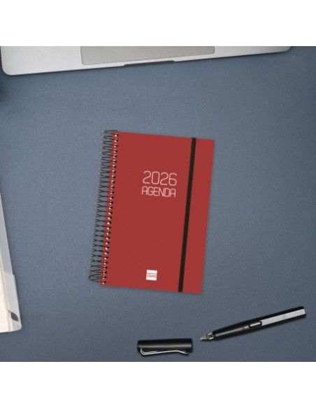 Interior de la Agenda Opaque Burdeos 2026 Finocam formato E5