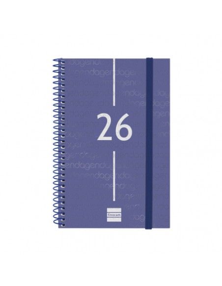 Agenda Espiral Year Azul 2026 Finocam vista frontal