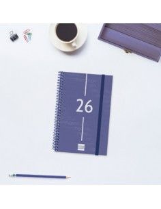 Agenda Espiral Year Azul 2026 Finocam vista frontal 2