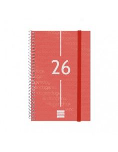 Agenda Espiral Year Color Rojo 2026 Finocam vista frontal