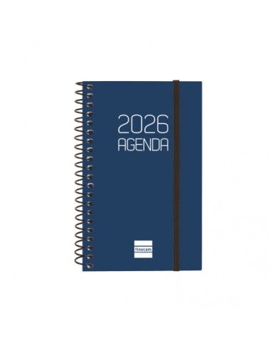 Agenda Espiral Opaque E3 2026 Color Azul Finocam vista frontal